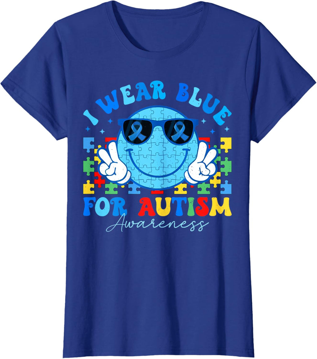 I Wear Blue For Autism Awareness Month Teacher Kids Boys