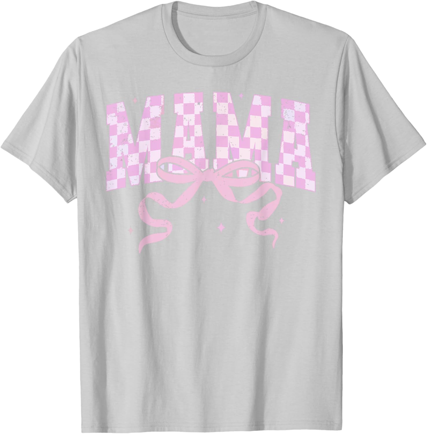 Retro Checkered Mama Coquette Mother's Day Pink Bow
