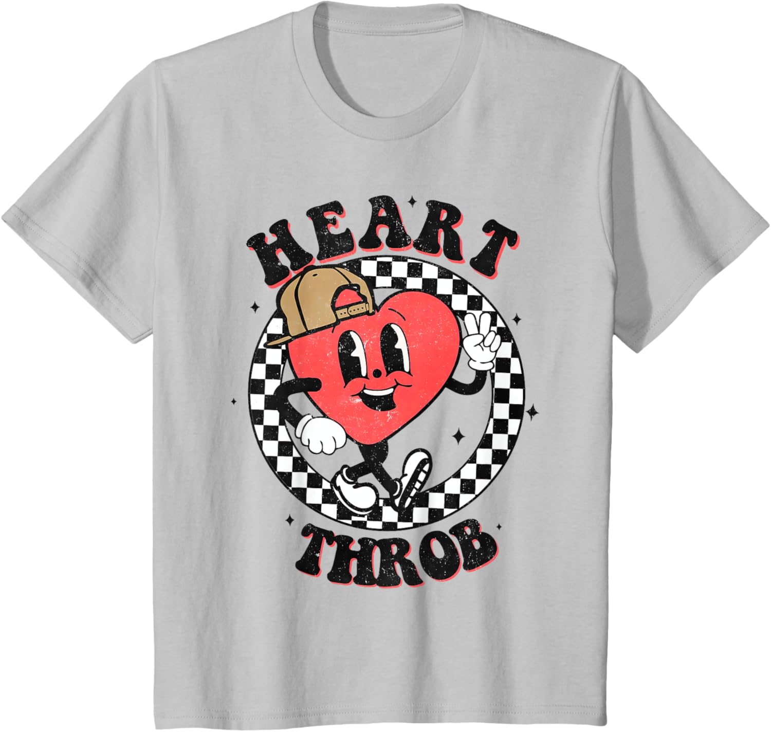 Retro Heart Throb Checkered Kid Preschool Boy Valentines Day