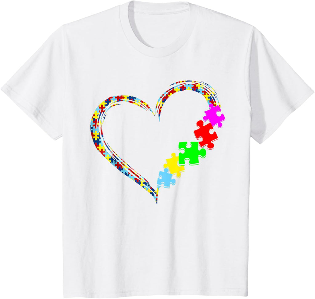 Autism Awareness Love Heart Puzzle Piece Gift Men Women