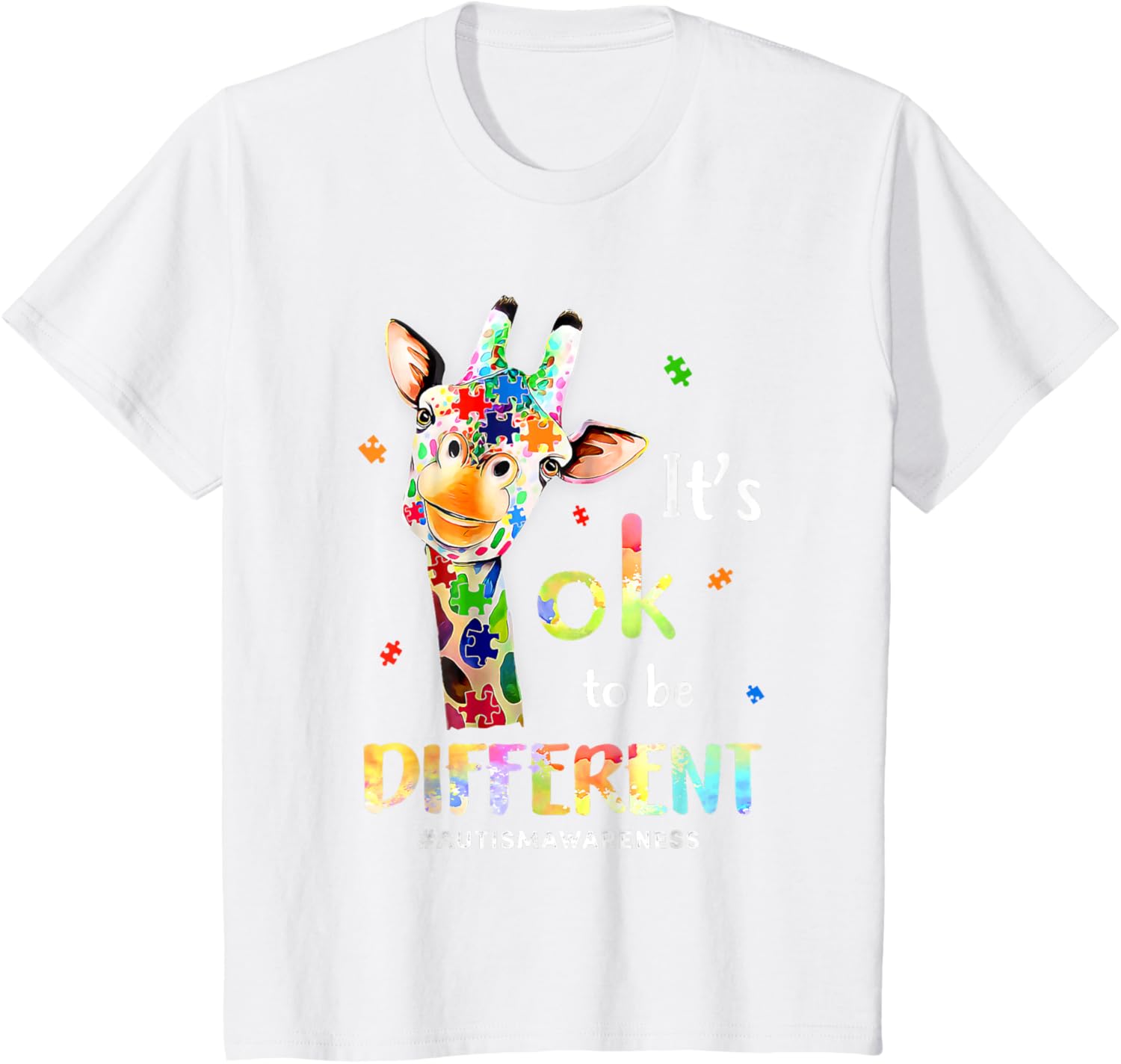 Autism Awareness Cute Giraffe Animal Its Ok To Be Different