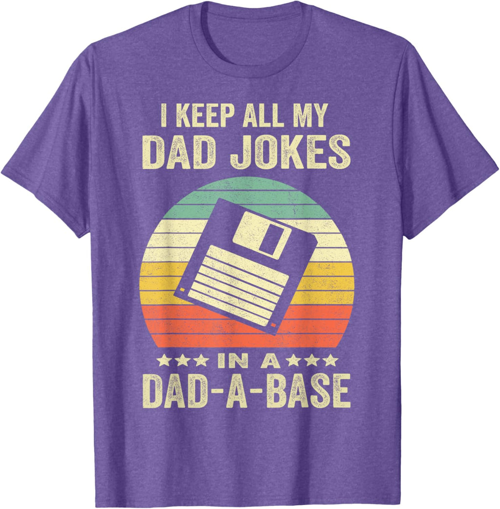 Mens Funny dad jokes in dad-a-base vintage for father's day
