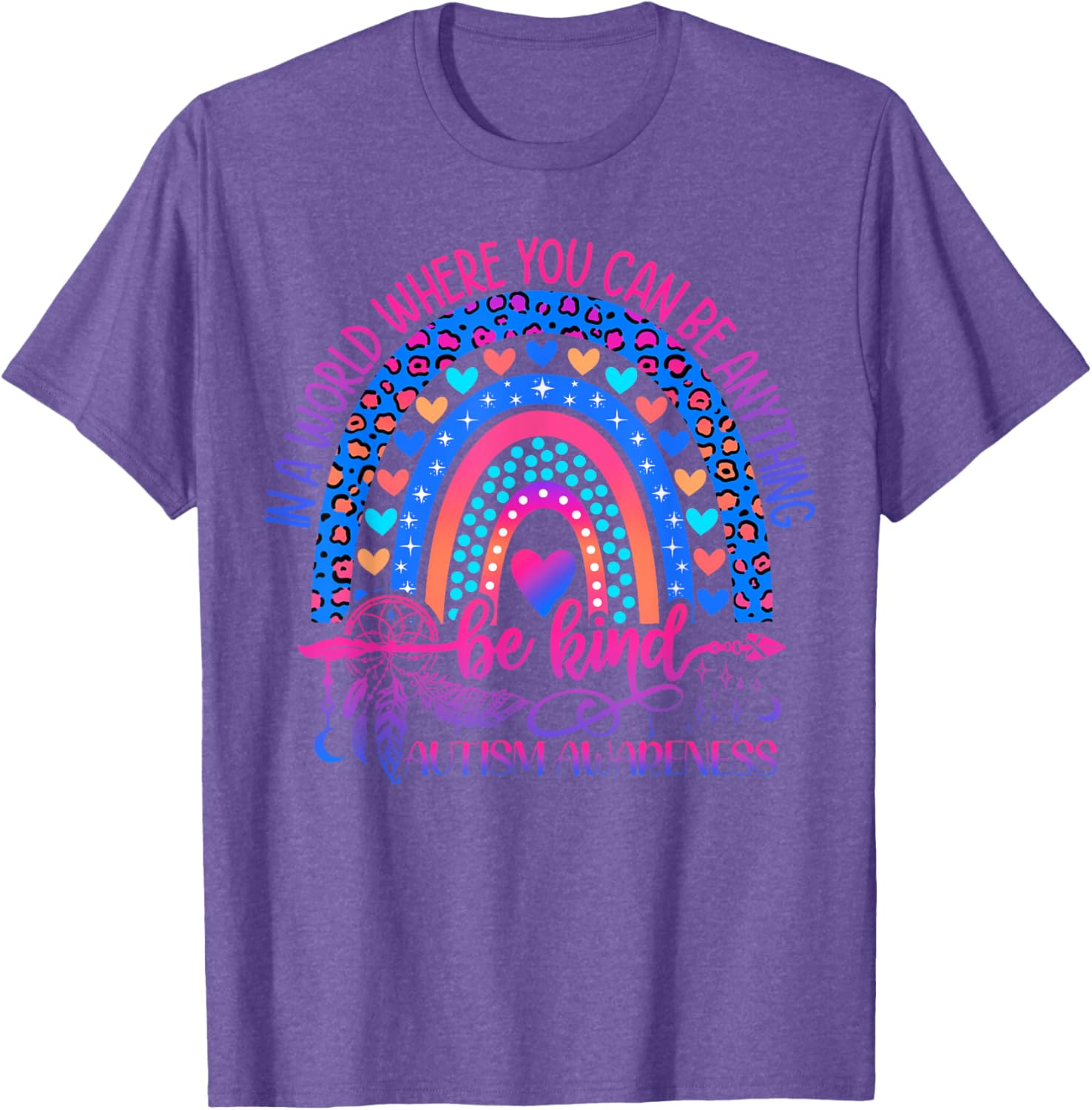 Autism Awareness Be Kind Leopard Rainbow Choose Kindness