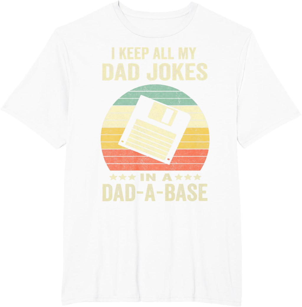 Mens Funny dad jokes in dad-a-base vintage for father's day