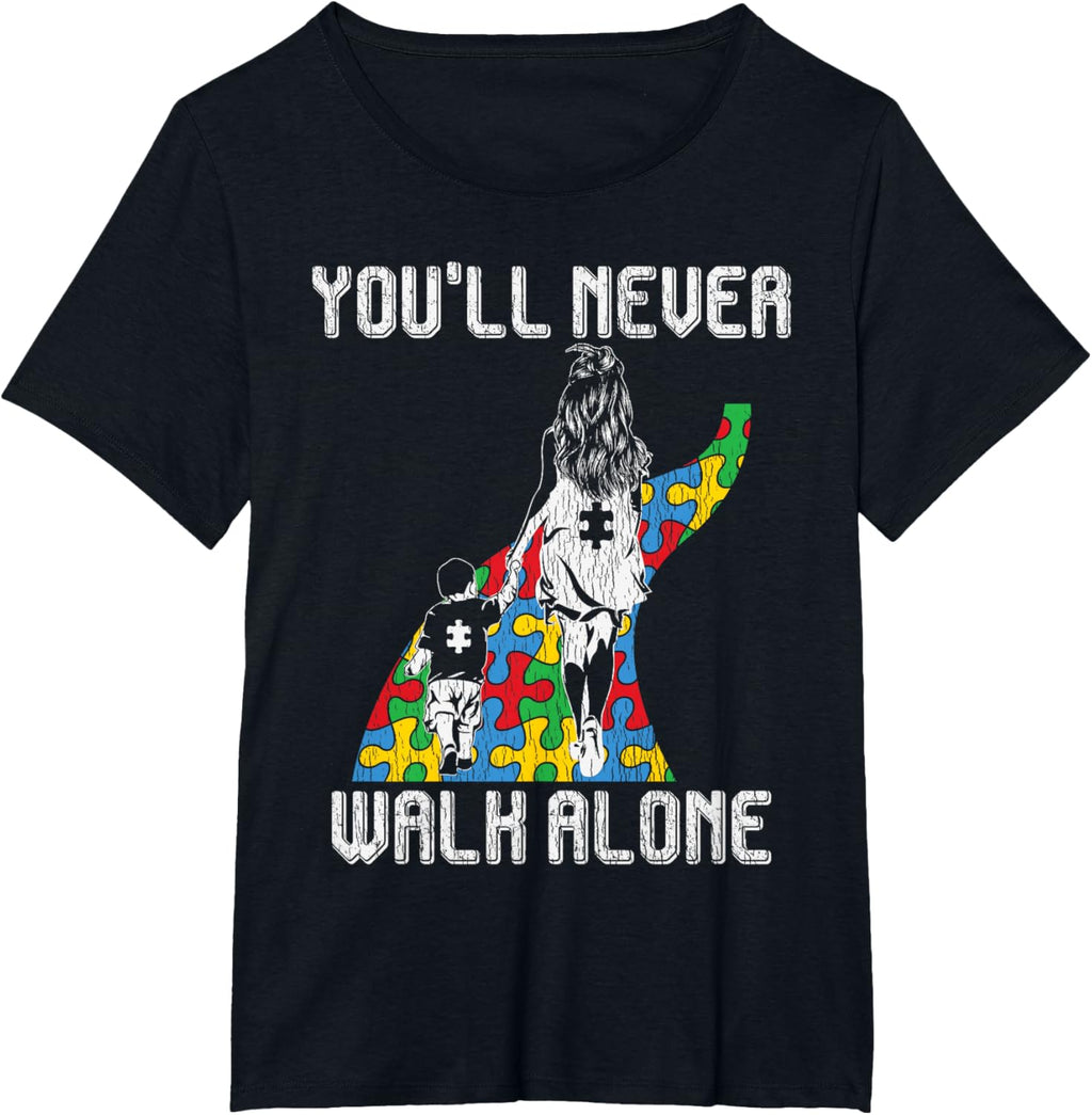 Vintage Mother Son Family Autistic Kids Autism Awareness Mom