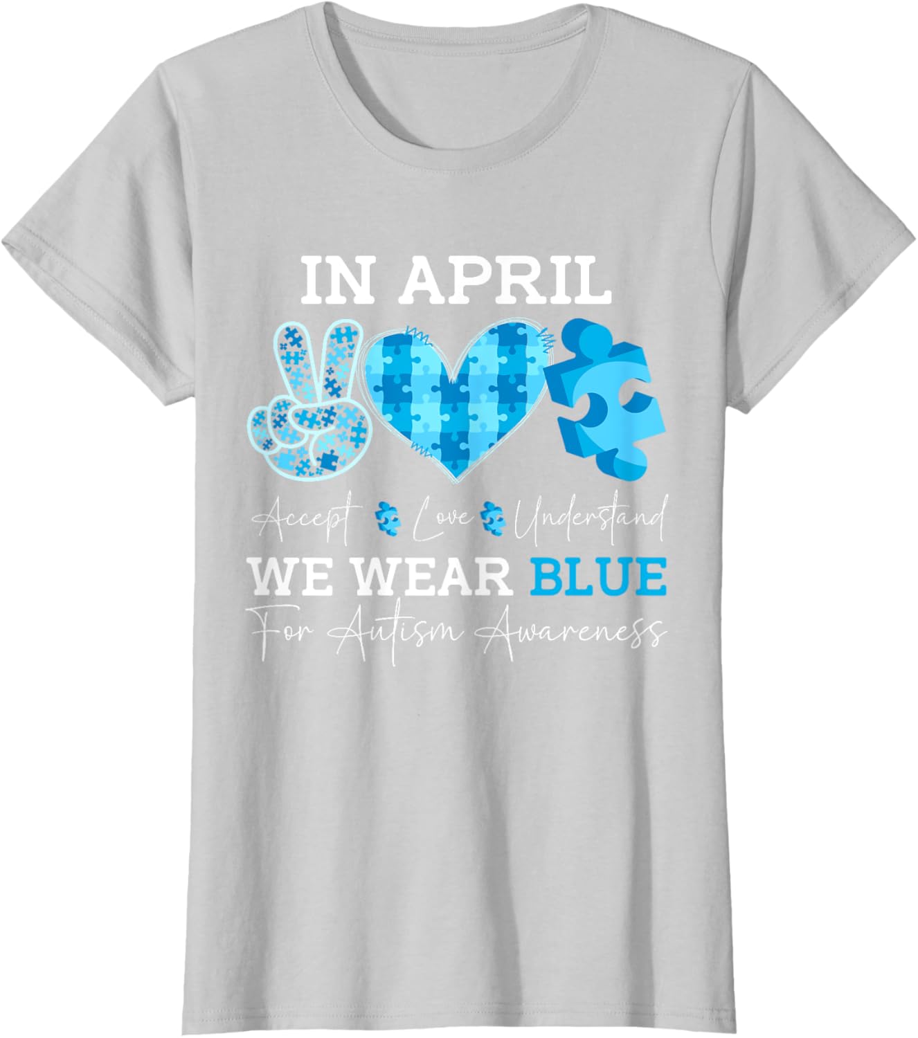 In April We Wear Blue Autism Awareness Men Women Kids Autism