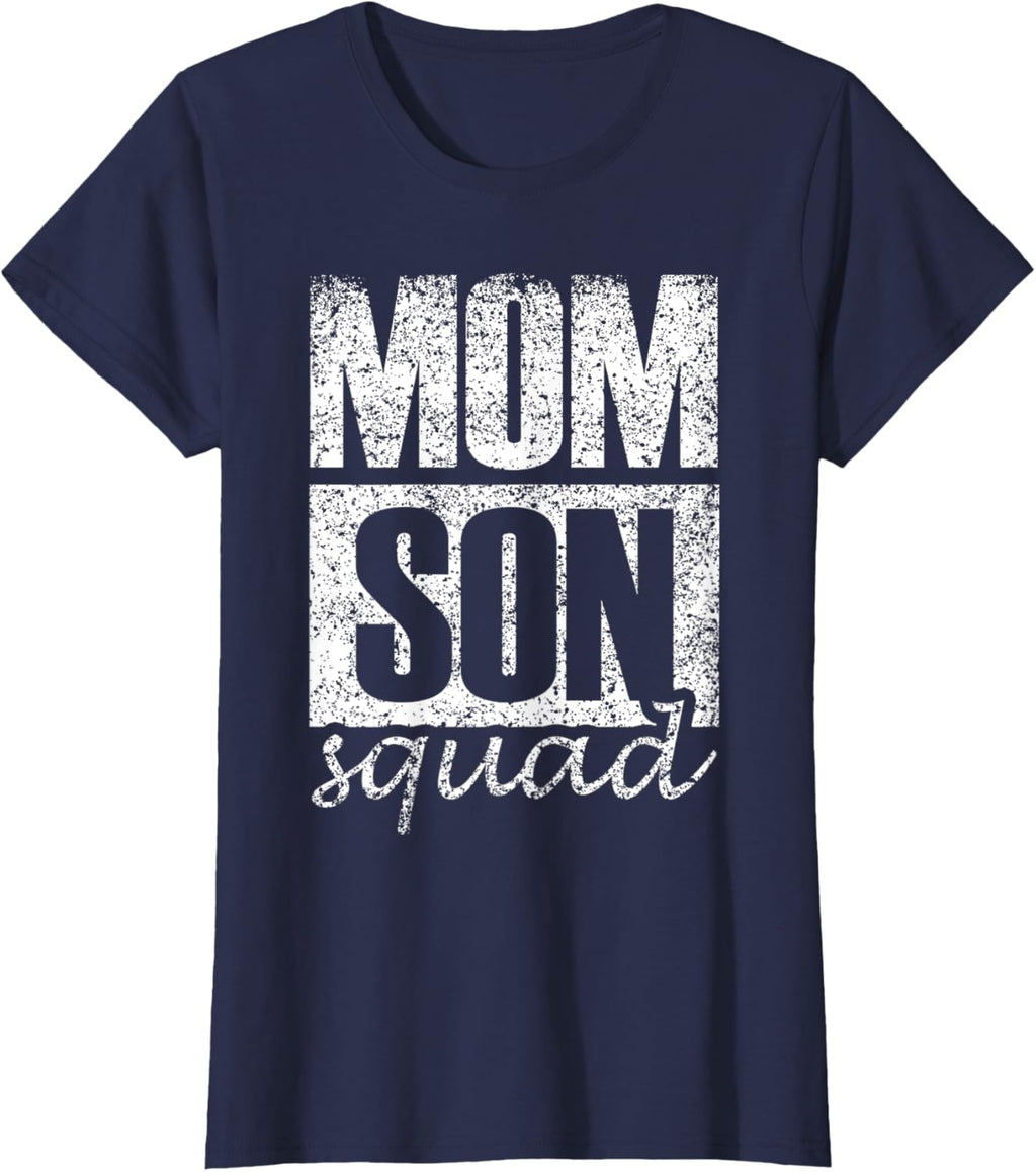 Mama Mom Son Mothers Day Love Mama Mommy Son Squad Mother's Day Matching Mom Sons Mother Son T-Shirt, Small, Black