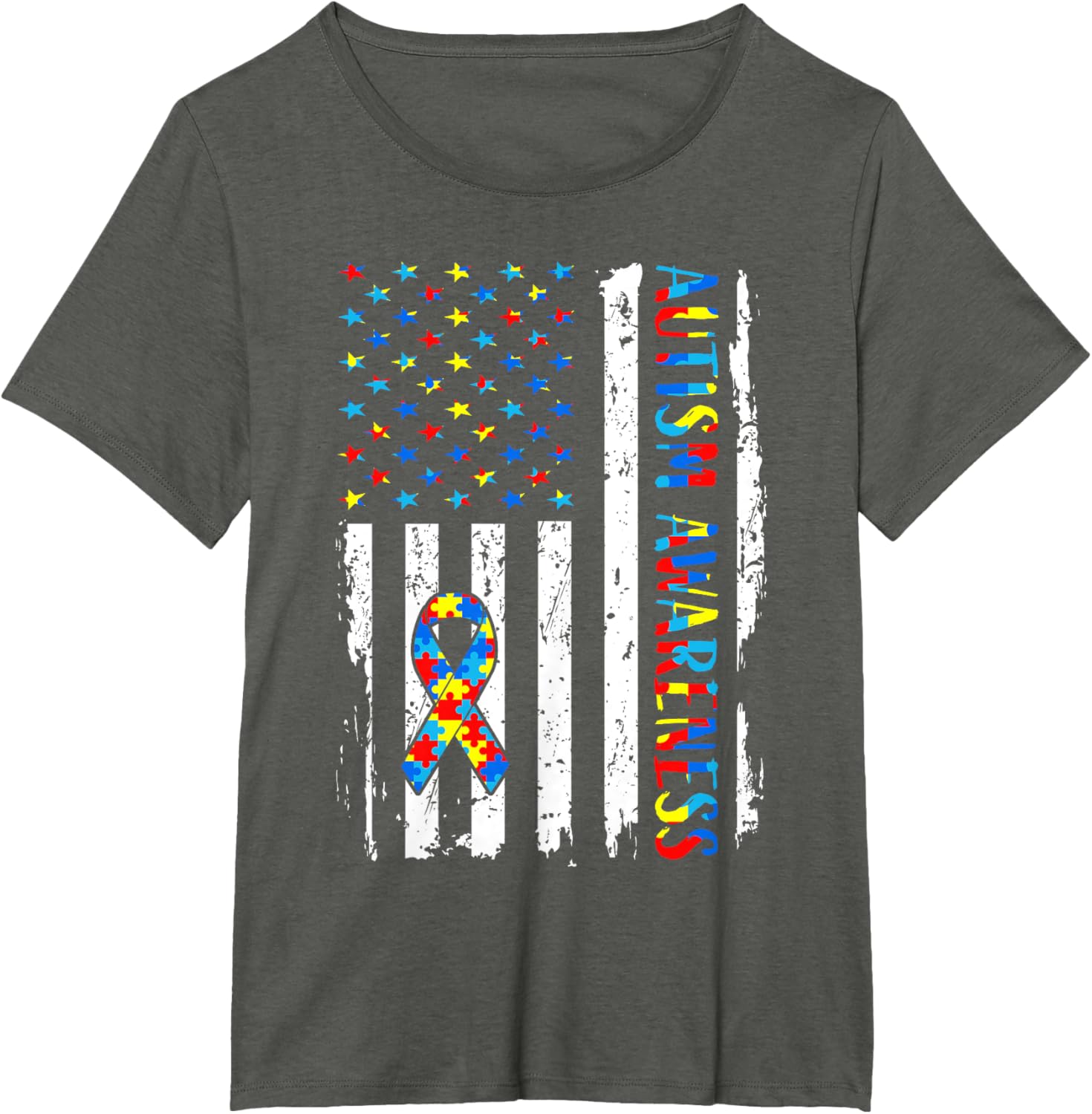 Autism Awareness Mom Dad USA flag Autistic Awareness Autism