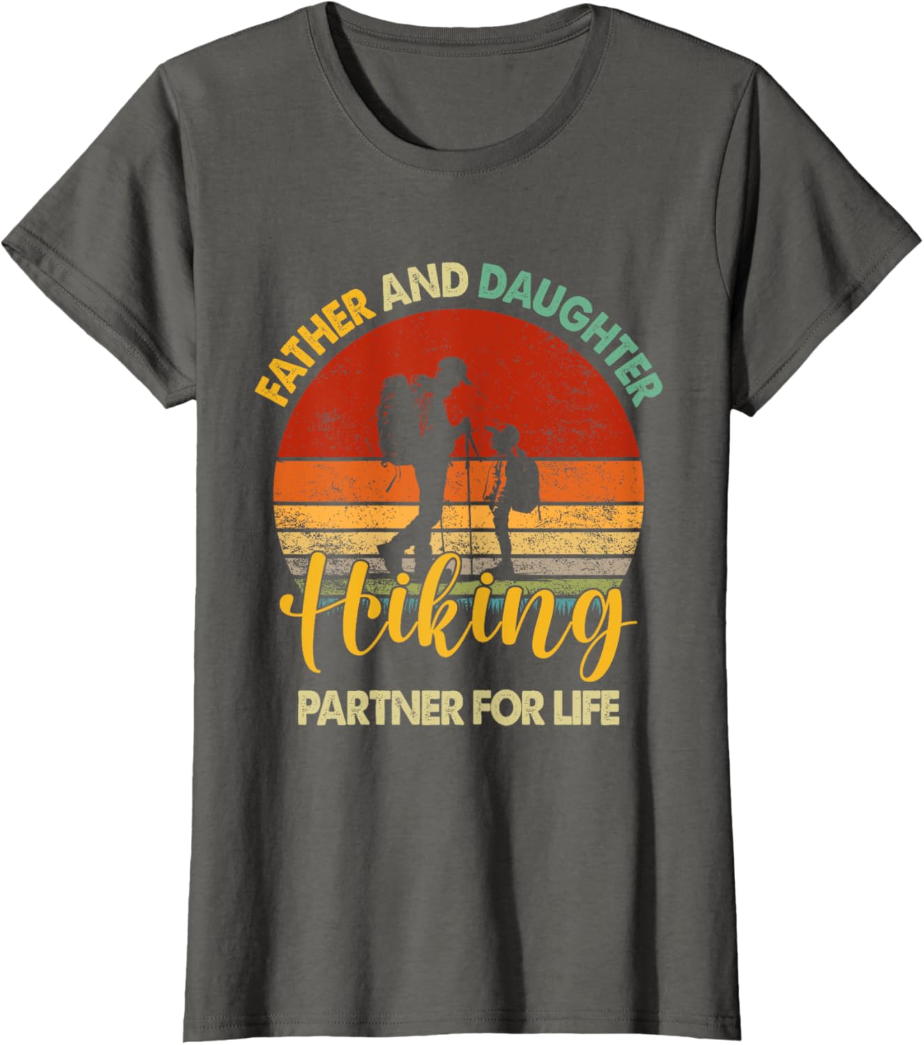 Retro Father Daughter Hiking Partner For Life Fathers Day
