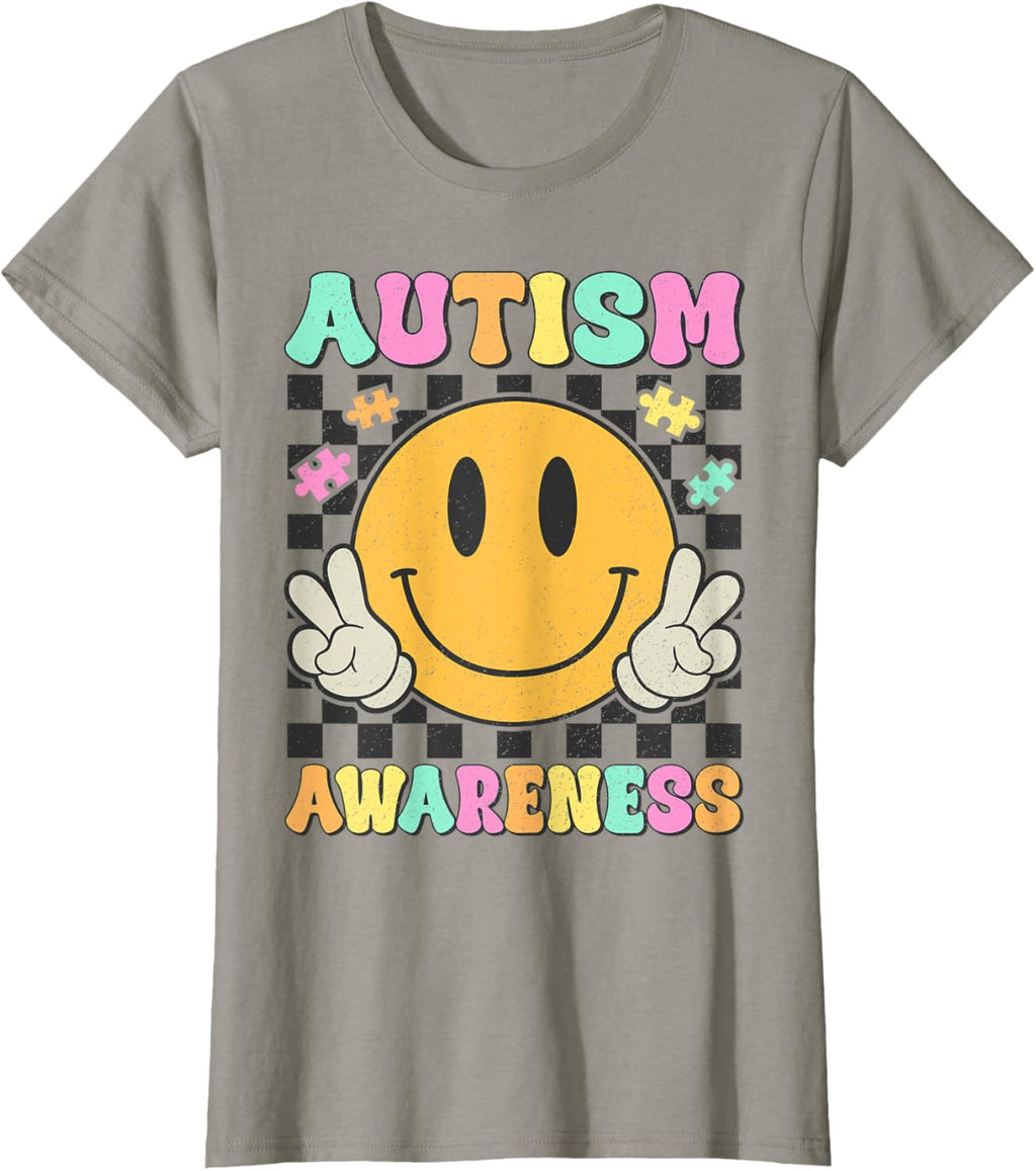 Autism Awareness Kids Men Women Smile Face Autistic Autism