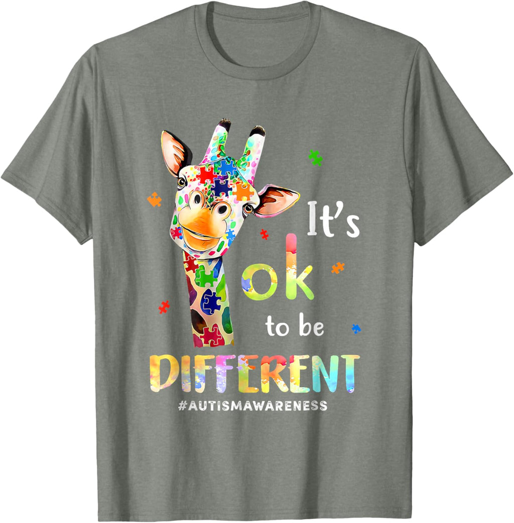 Autism Awareness Cute Giraffe Animal Its Ok To Be Different