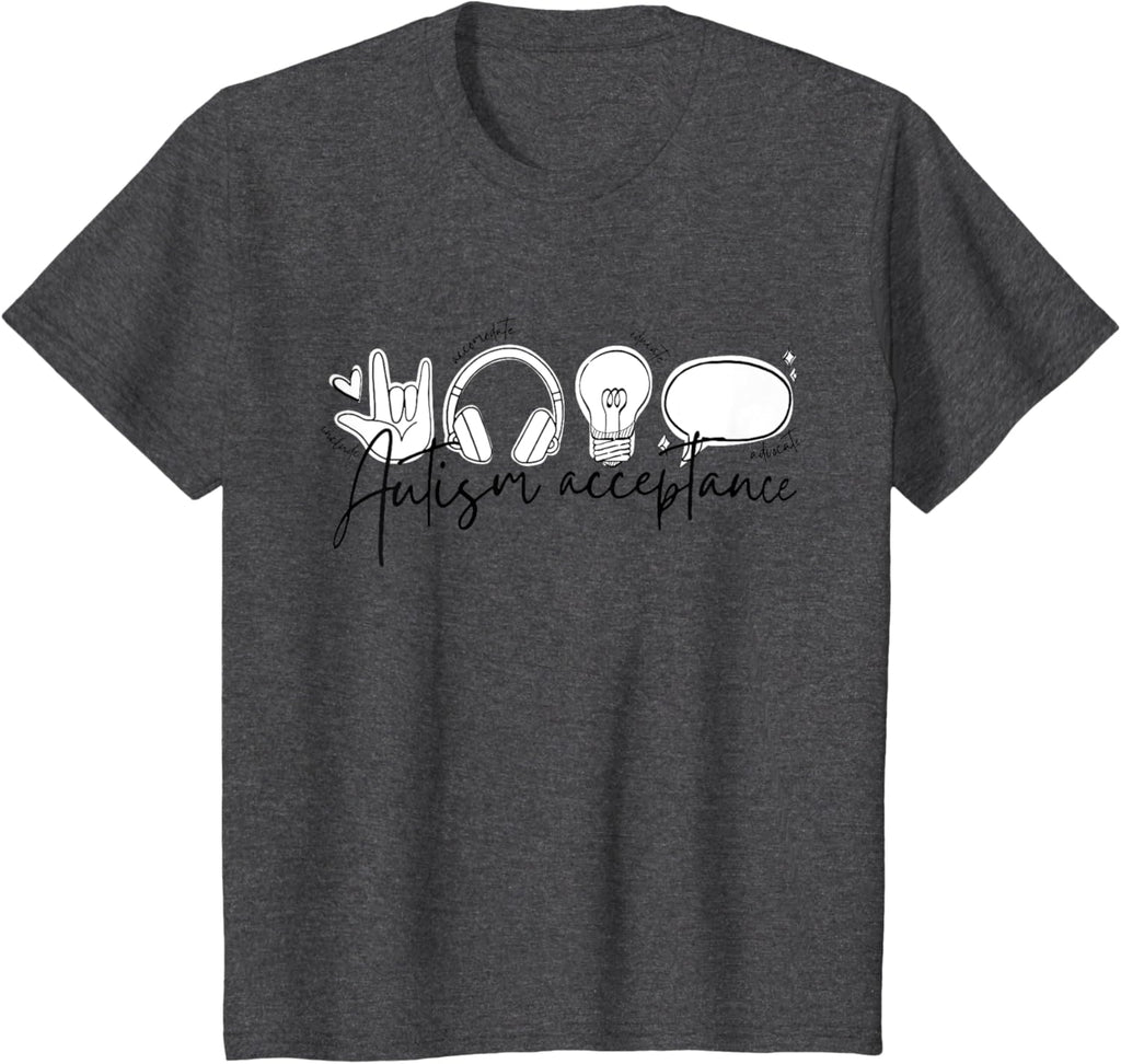 Autism Awareness Acceptance Shirt Support Mom Women Kid