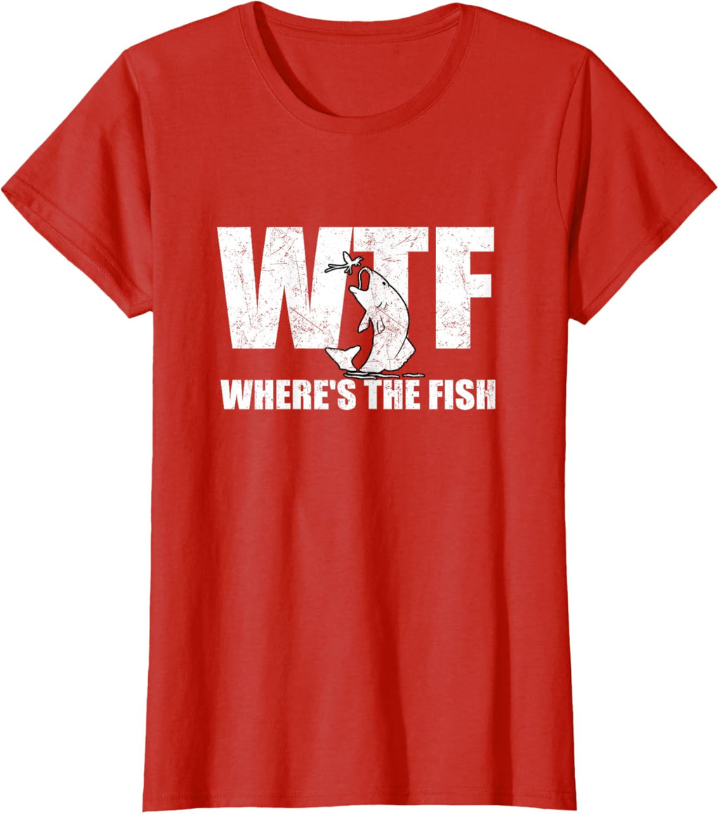 WTF Where's The Fish Men's Funny Fishing Gifts Fathers Day