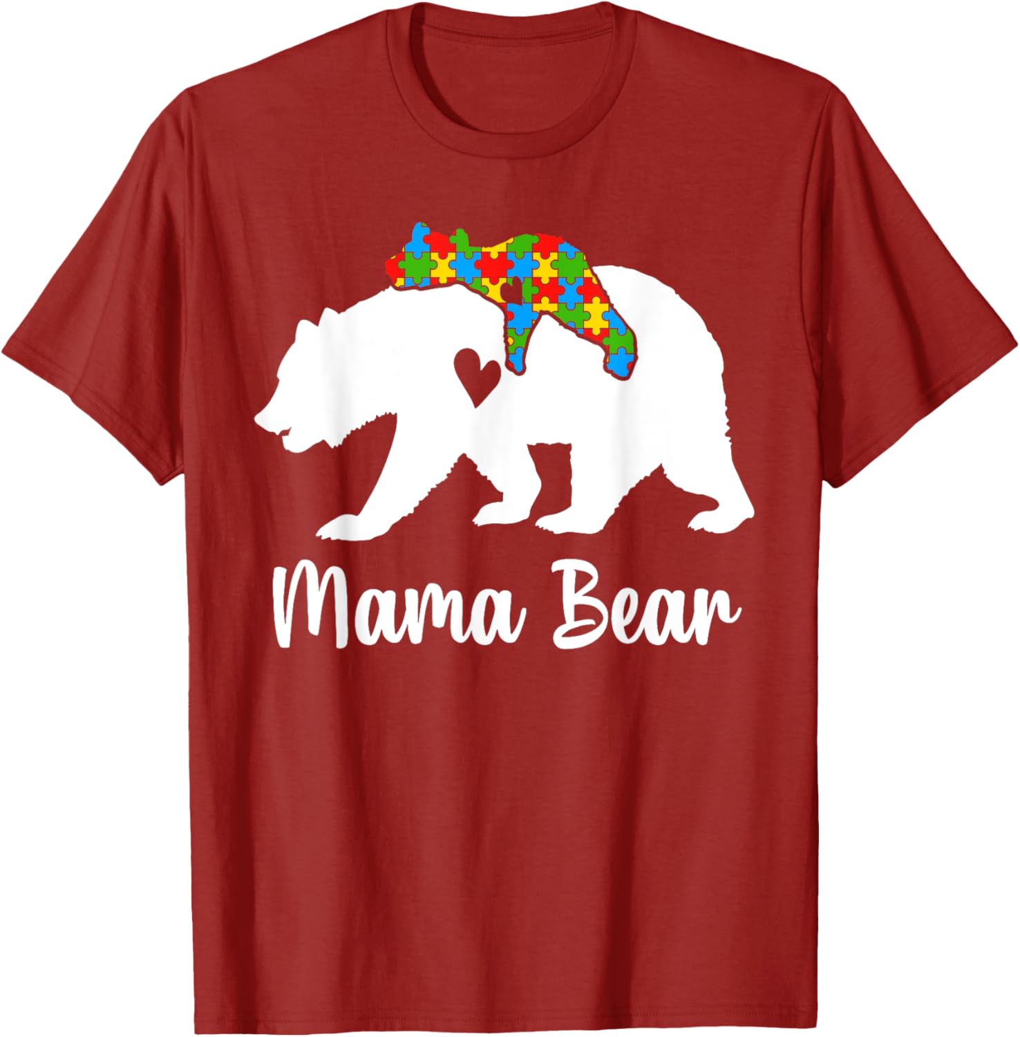 Mama Bear Love Support Autism Awareness Bear Family