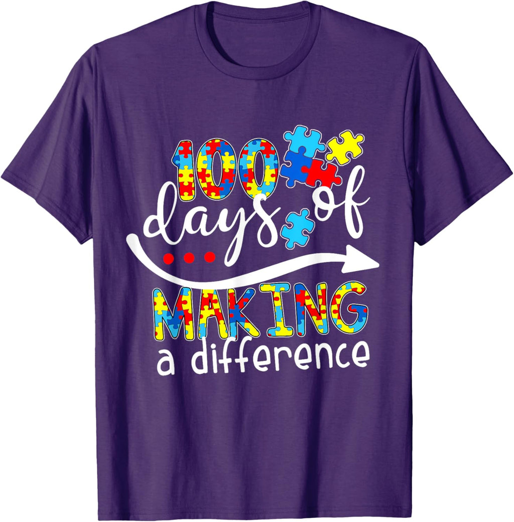 Autism 100 Days 100th day of school teacher autism awareness