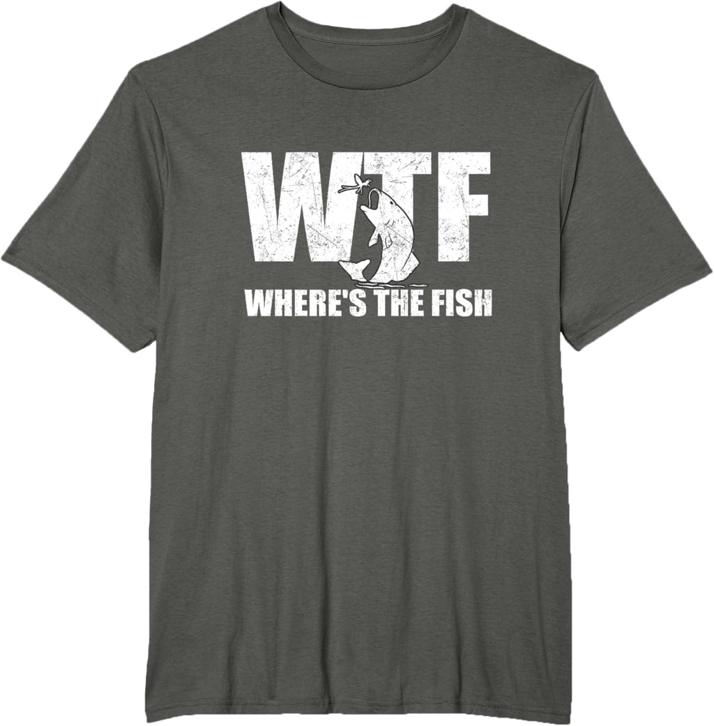 WTF Where's The Fish Men's Funny Fishing Gifts Fathers Day
