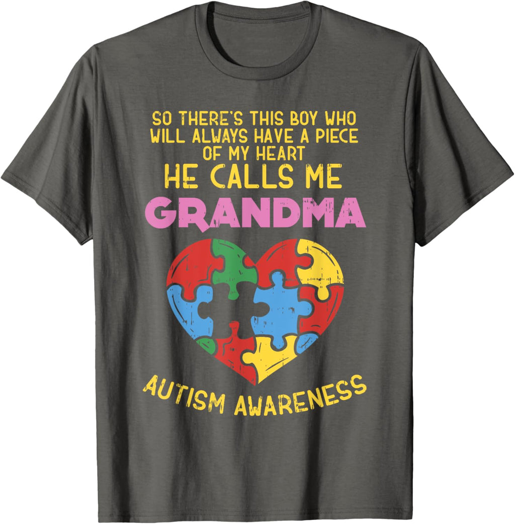 Grandma Autism Awareness Shirt Austistic Boy Piece My Heart