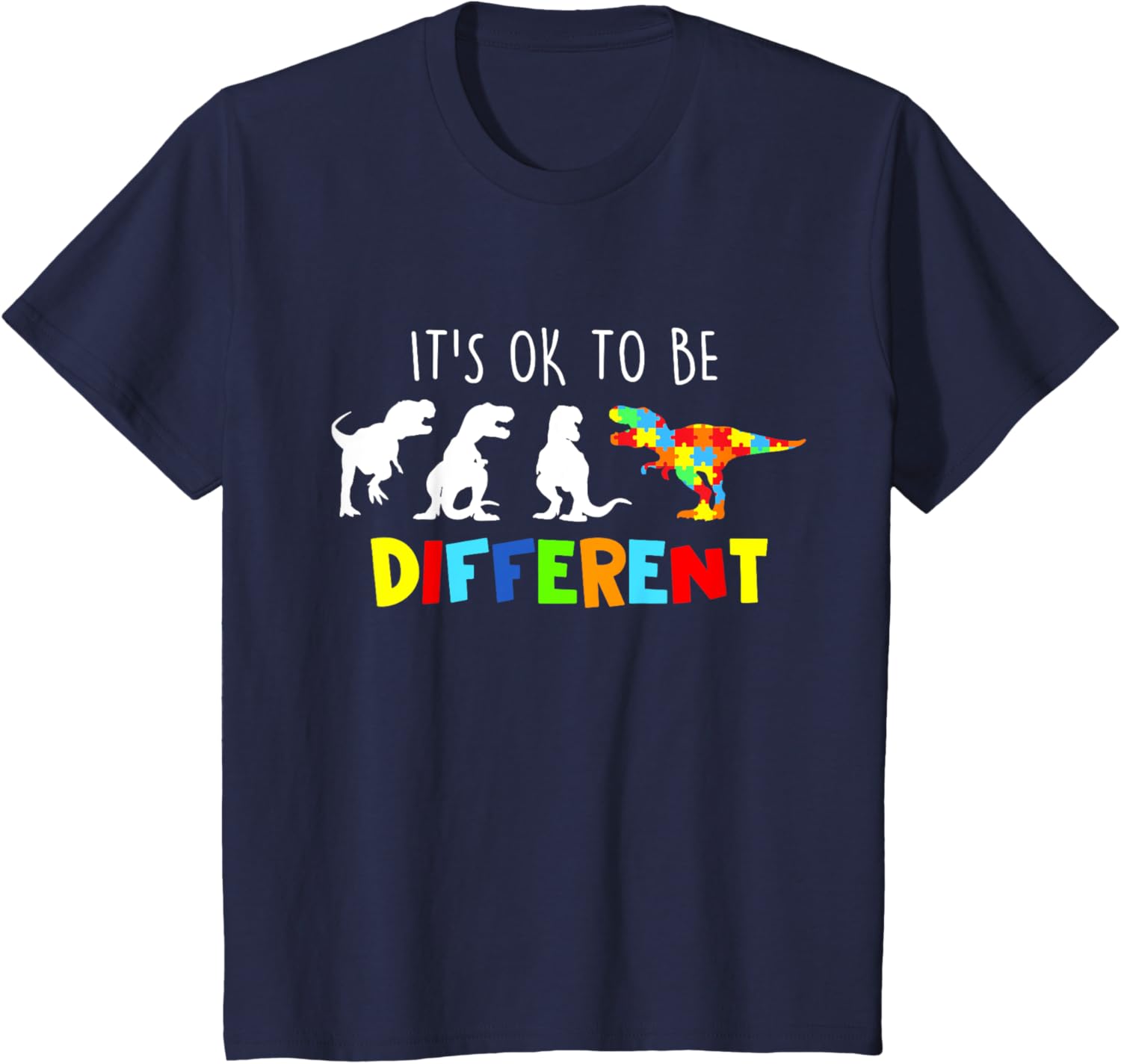 Autism Awareness Dinosaur Kid Boys Its Ok To Be Different