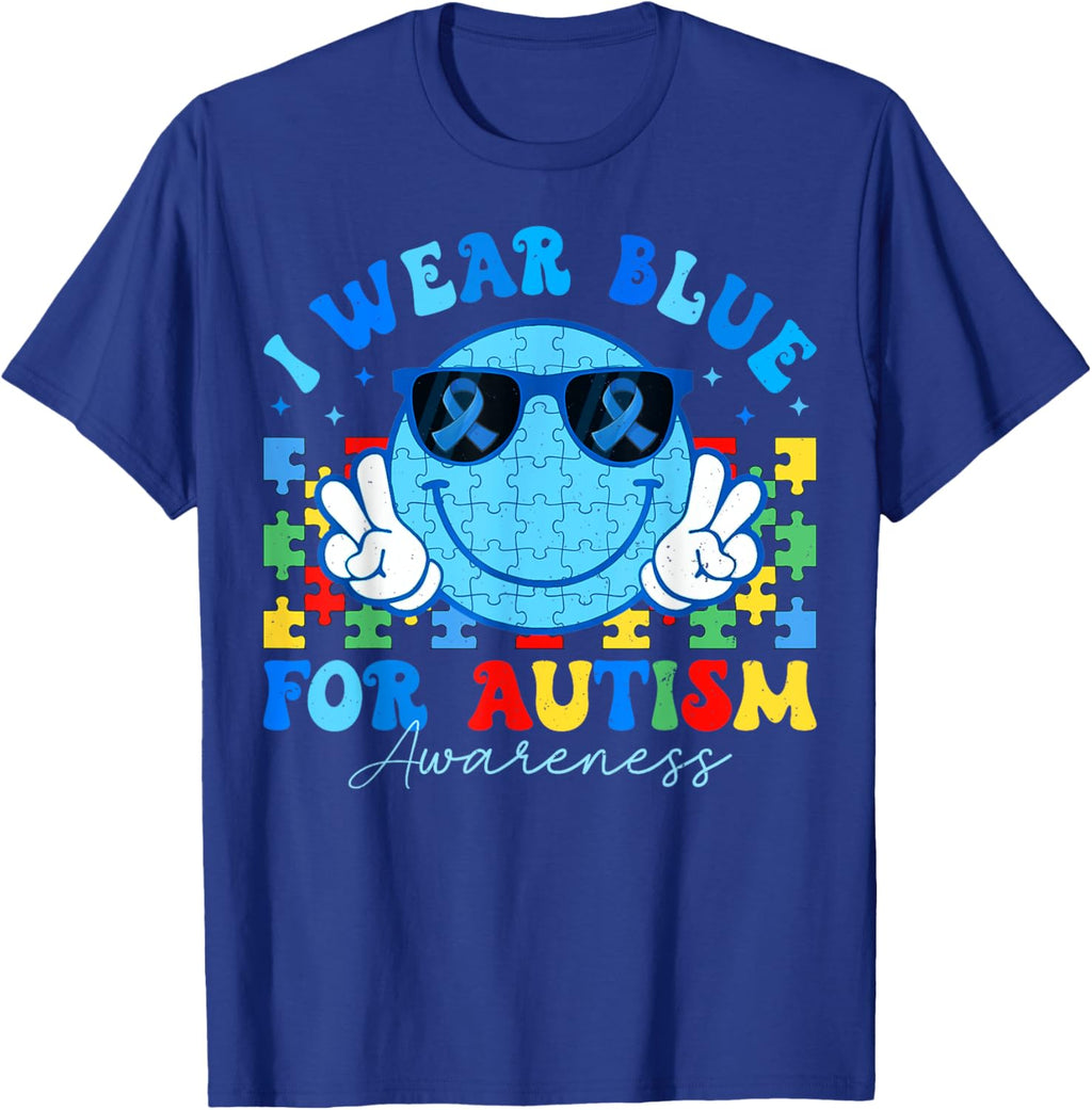I Wear Blue For Autism Awareness Month Teacher Kids Boys