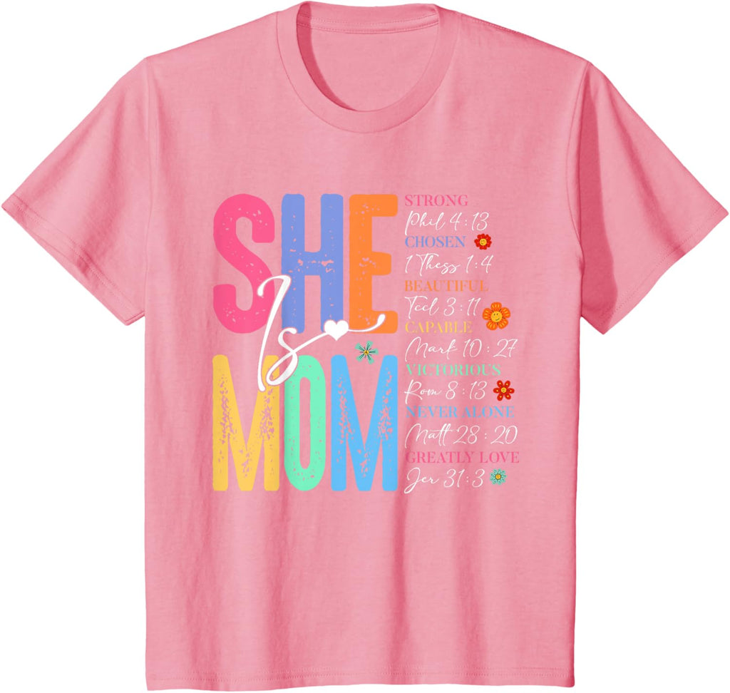 She Is Mom Christian Mother's Day Jesus Mama Religious Women