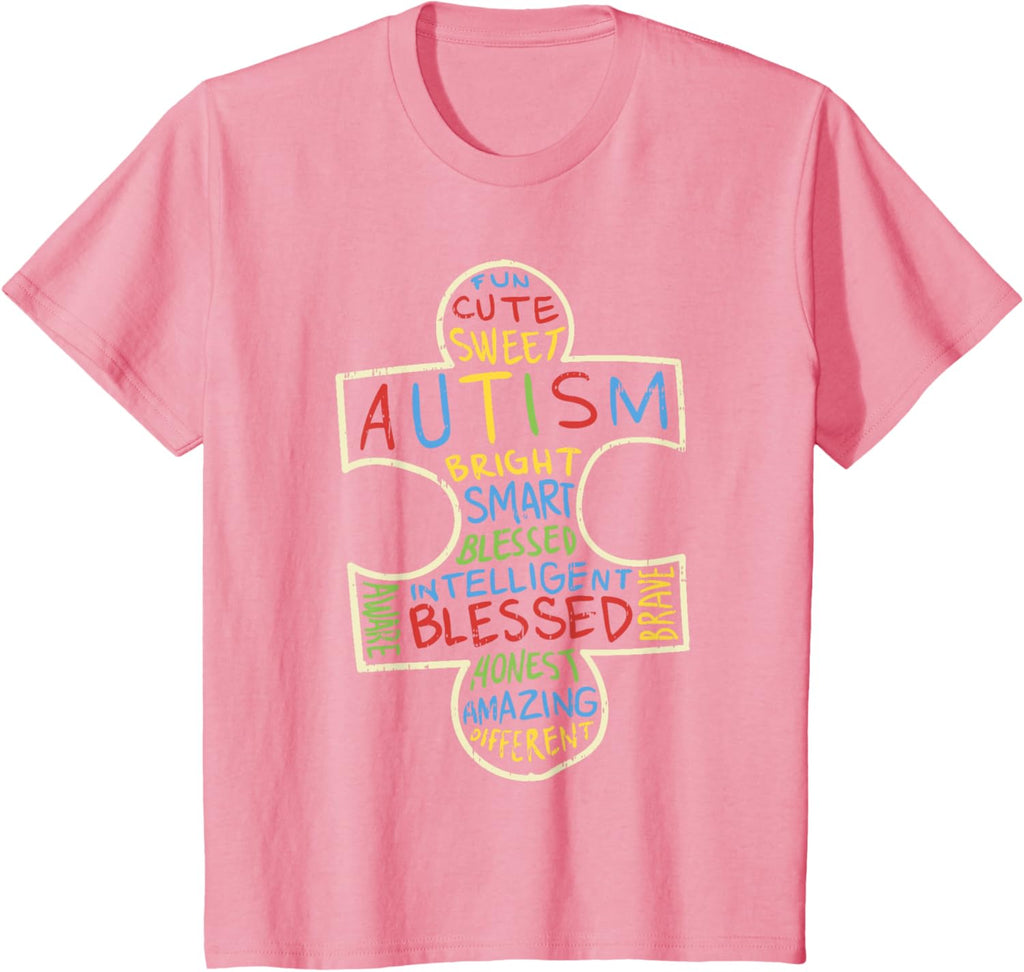 Autism Awareness Shirt Puzzle Piece Words Autistic Gift