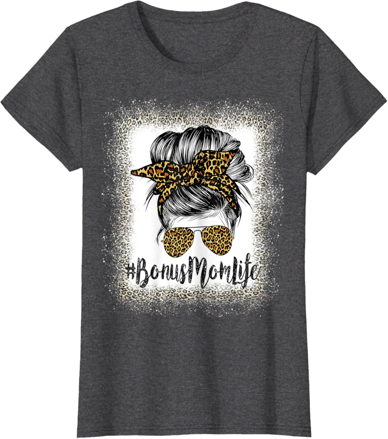 Bonus Mom Life Hair Bandana Glasses Leopard Mother's Day T