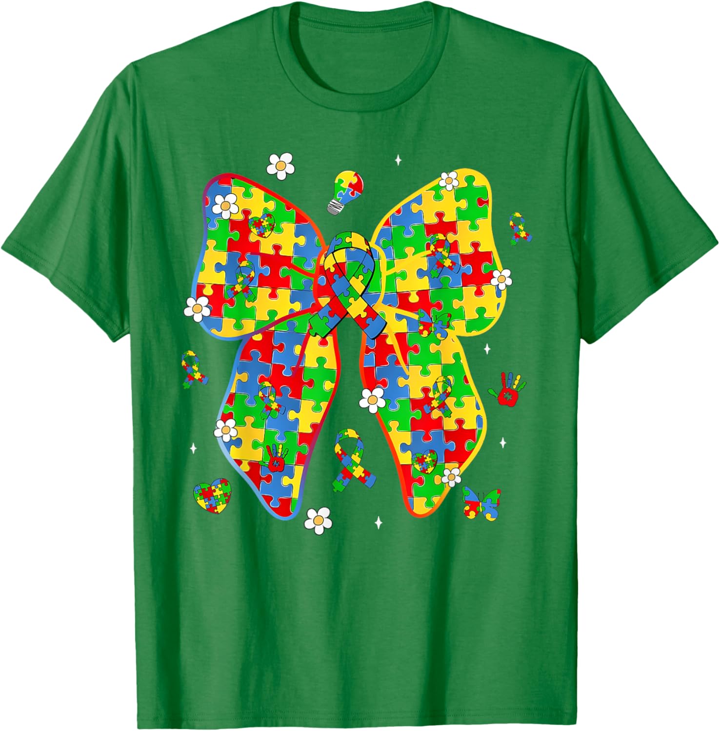 Autism Awareness Coquette Bow Puzzle Bow Women Kids Girl Boy