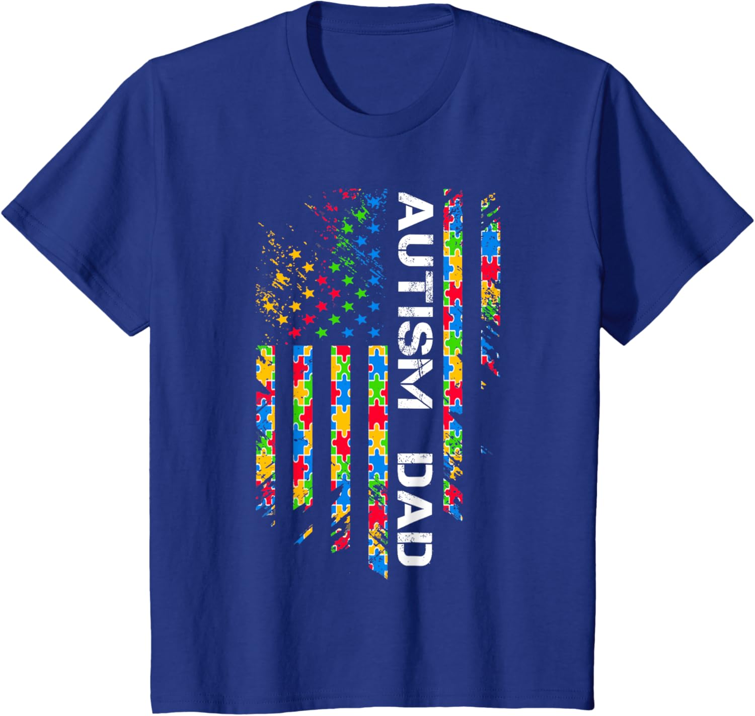 Autism Dad Awareness American Flag USA