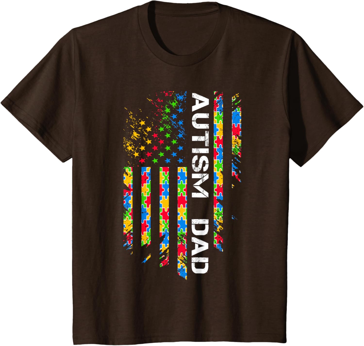 Autism Dad Awareness American Flag USA