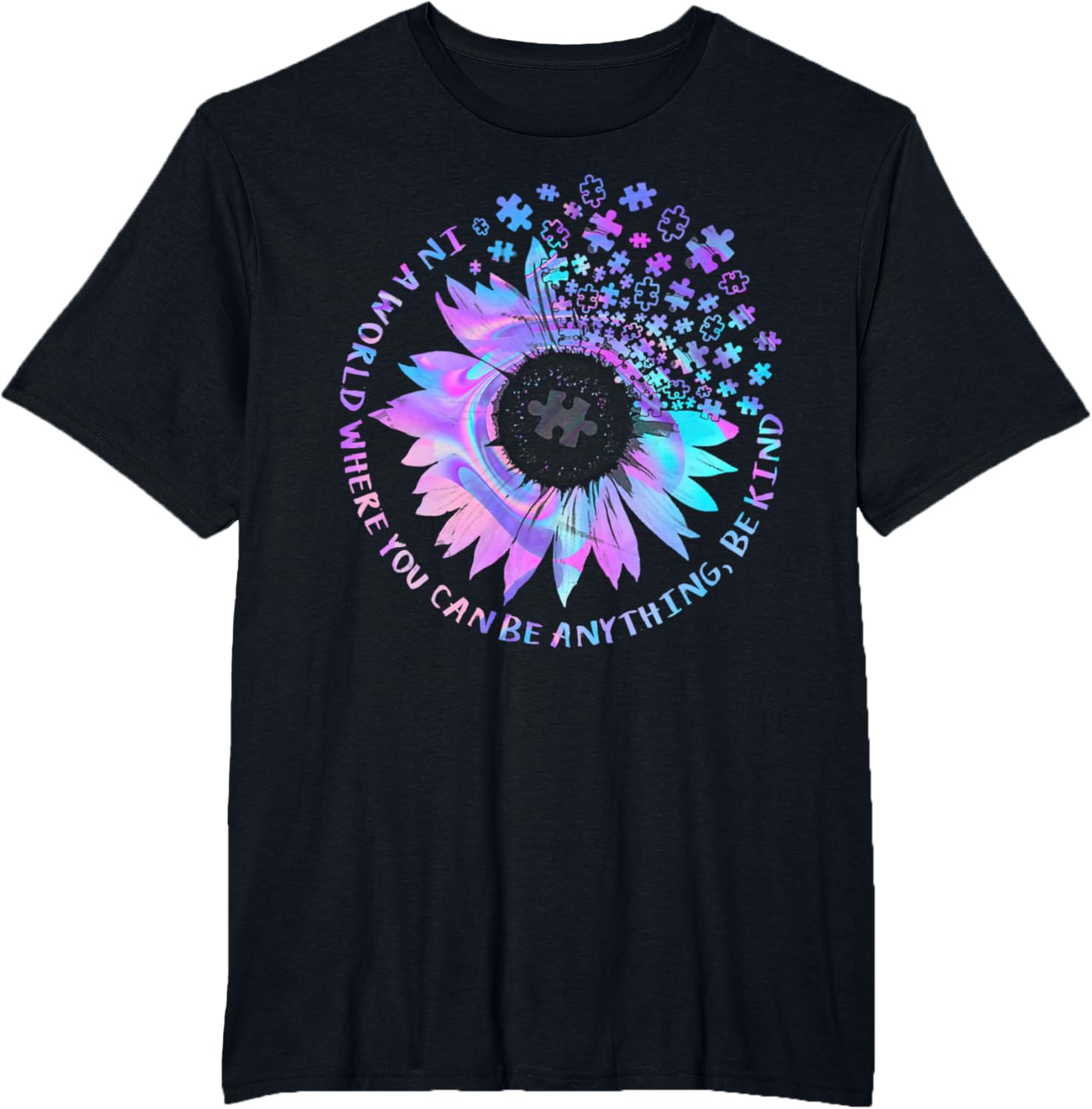 Be Kind Autism Awareness Kindness Sunflower Tie Dye Puzzle