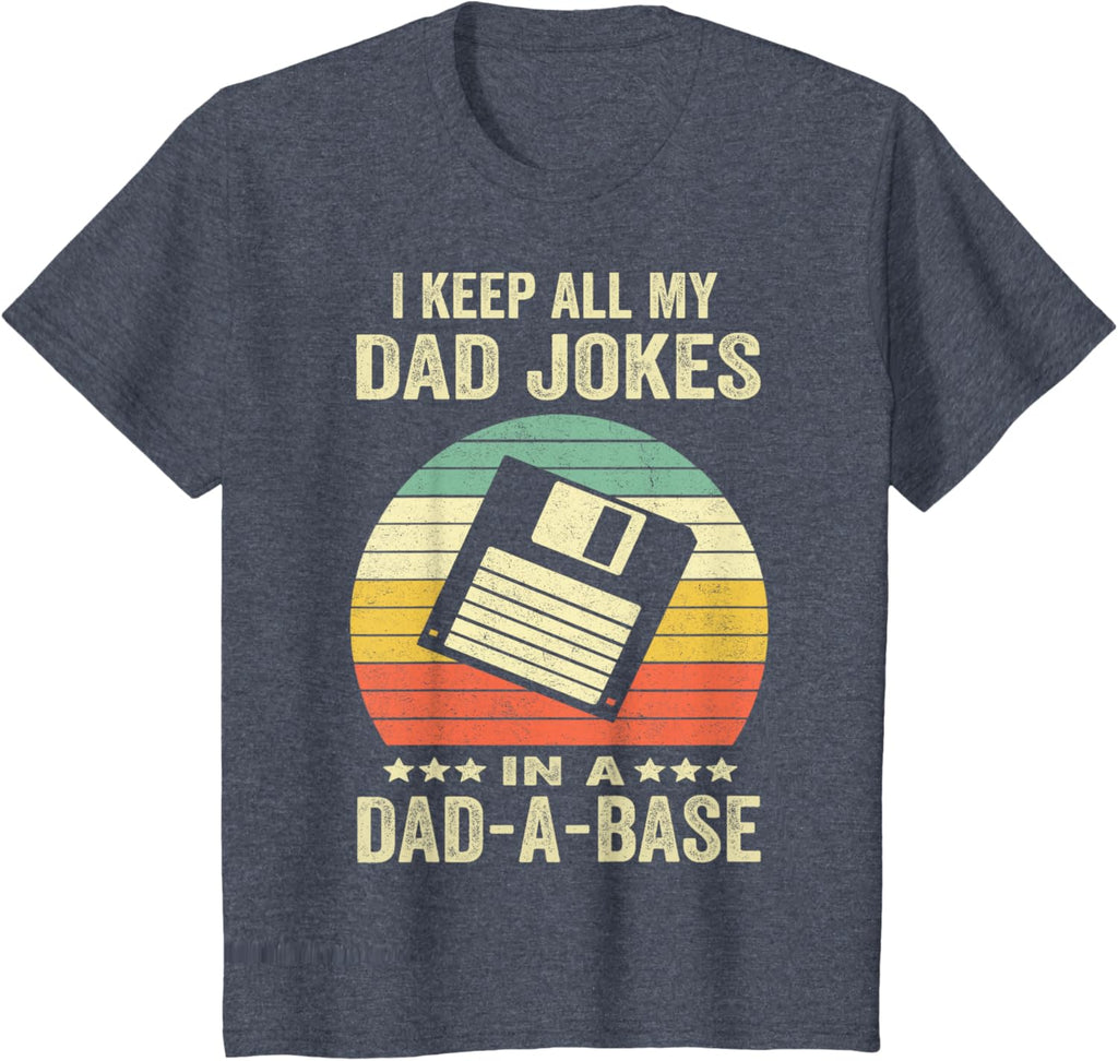 Mens Funny dad jokes in dad-a-base vintage for father's day