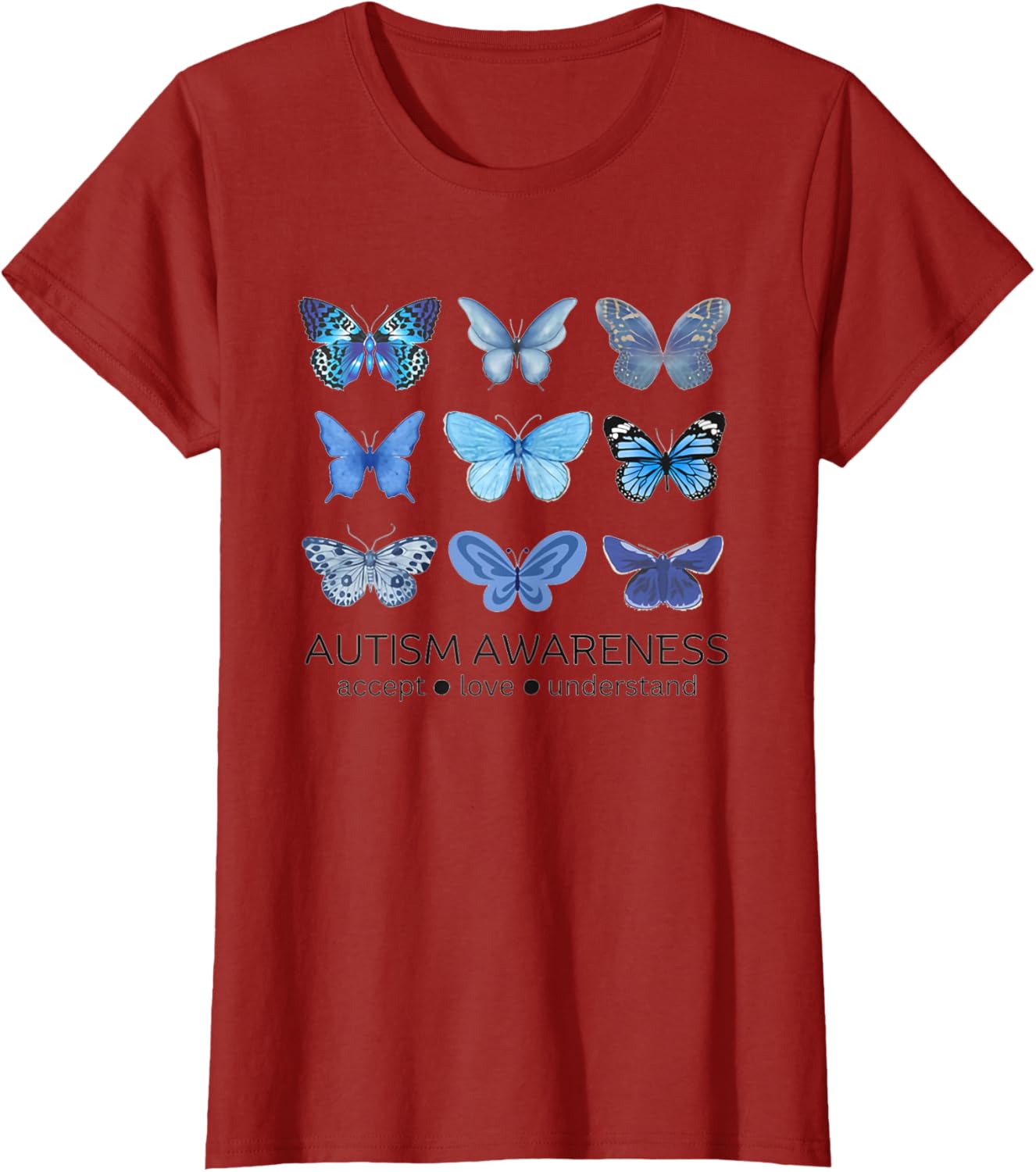 Women In April We Wear Blue Butterfly Autism Mental Health