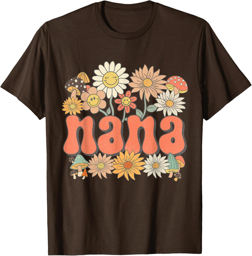 Groovy Nana Floral Hippie Retro Daisy Flower Mother's Day