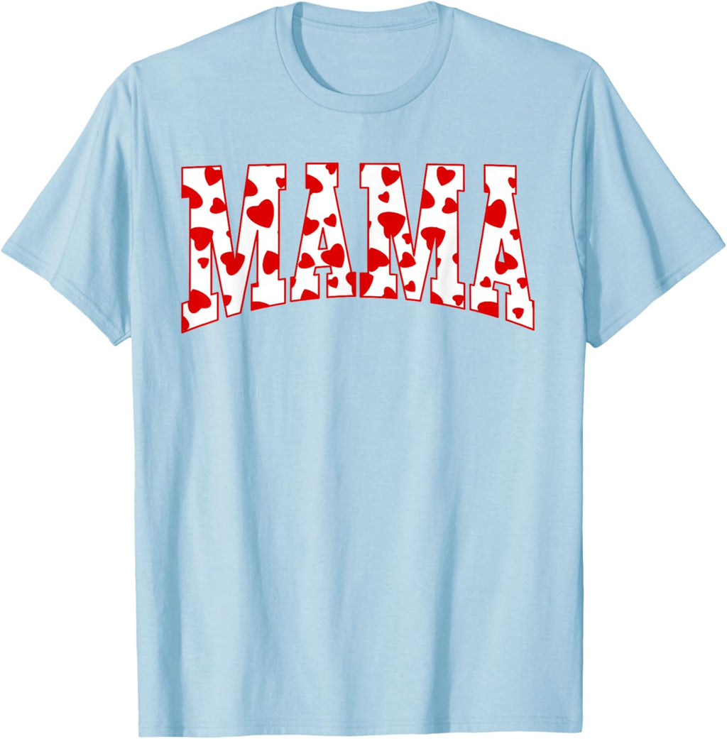 Mama Valentine Heart Valentines Day Family Matching Funny Mother Shirt