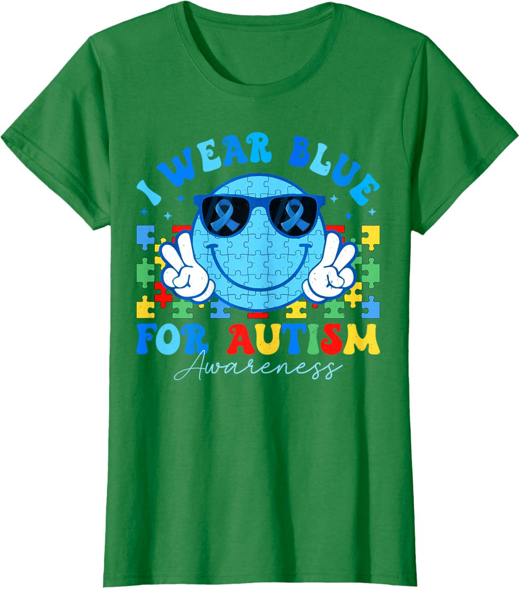 I Wear Blue For Autism Awareness Month Teacher Kids Boys