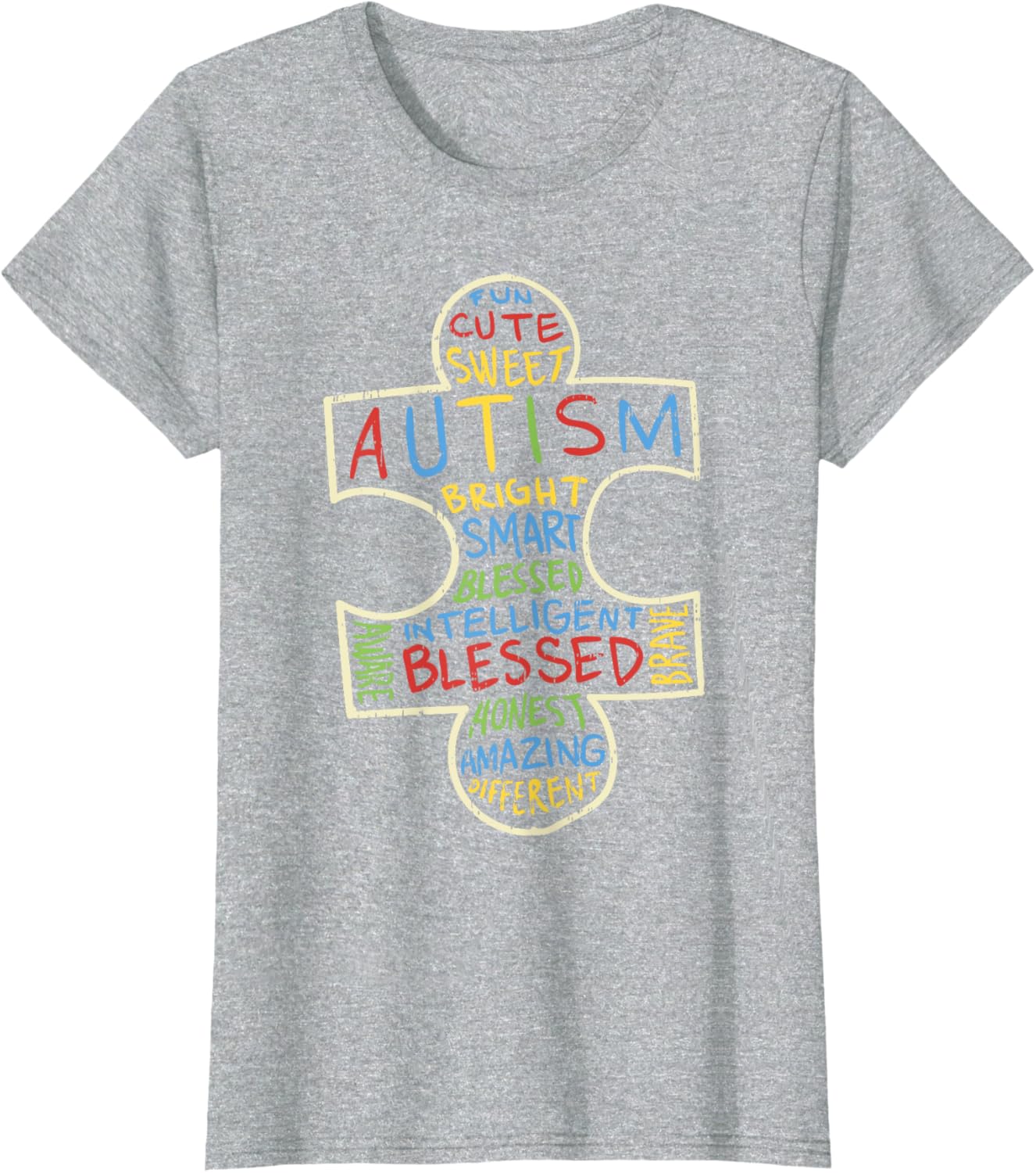 Autism Awareness Shirt Puzzle Piece Words Autistic Gift