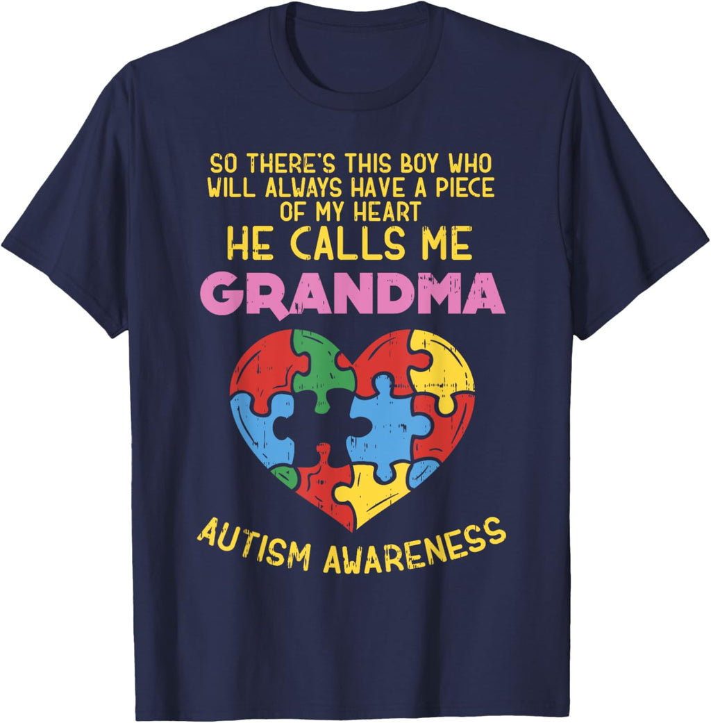 Grandma Autism Awareness Shirt Austistic Boy Piece My Heart