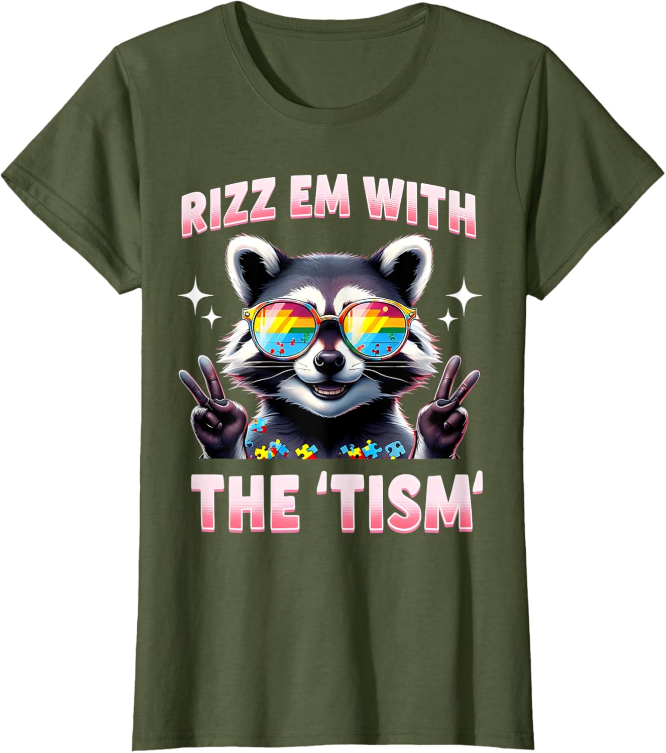 Autism Funny Rizz Em With The Tism Meme Autistic Racoon
