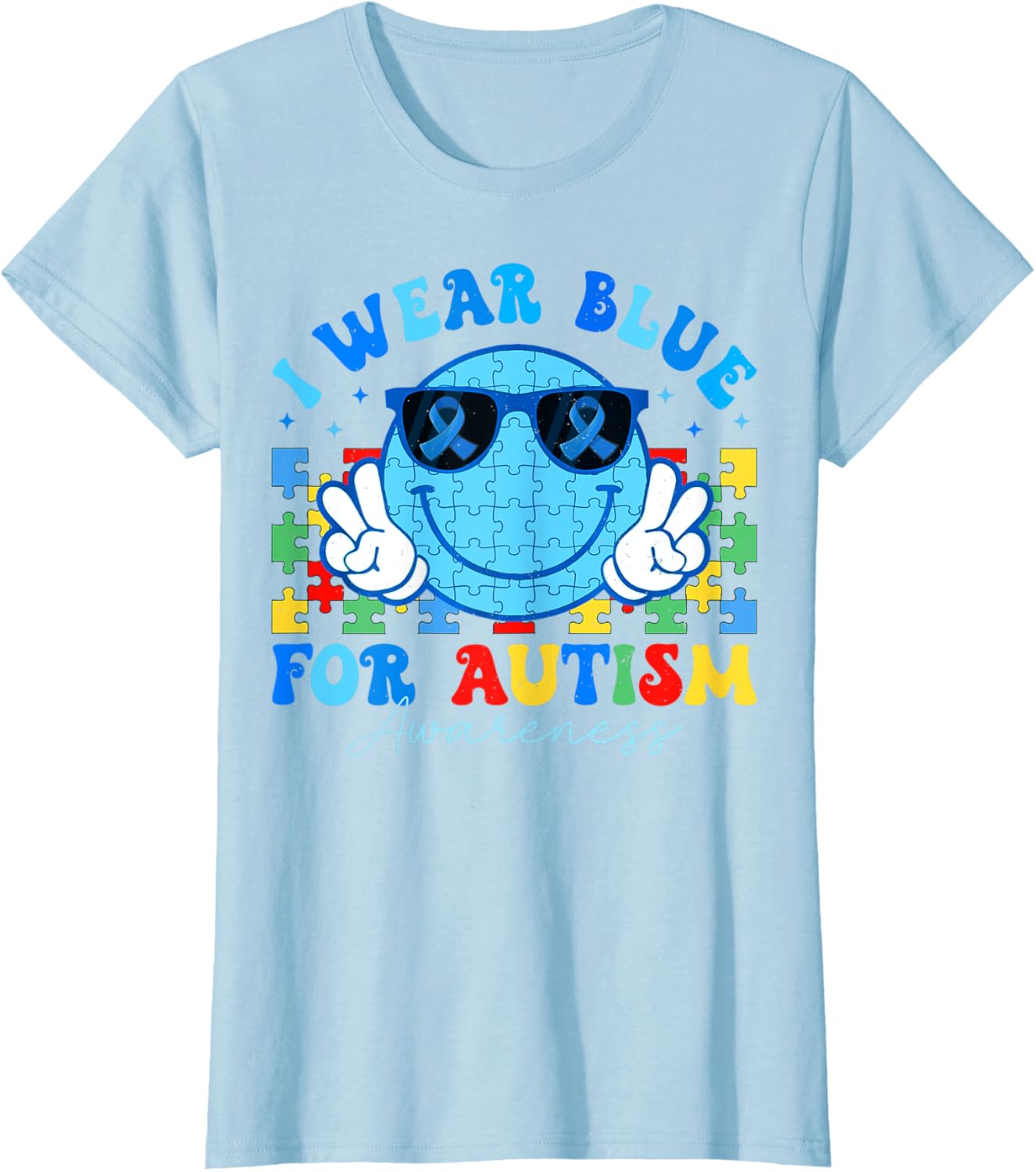 I Wear Blue For Autism Awareness Month Teacher Kids Boys