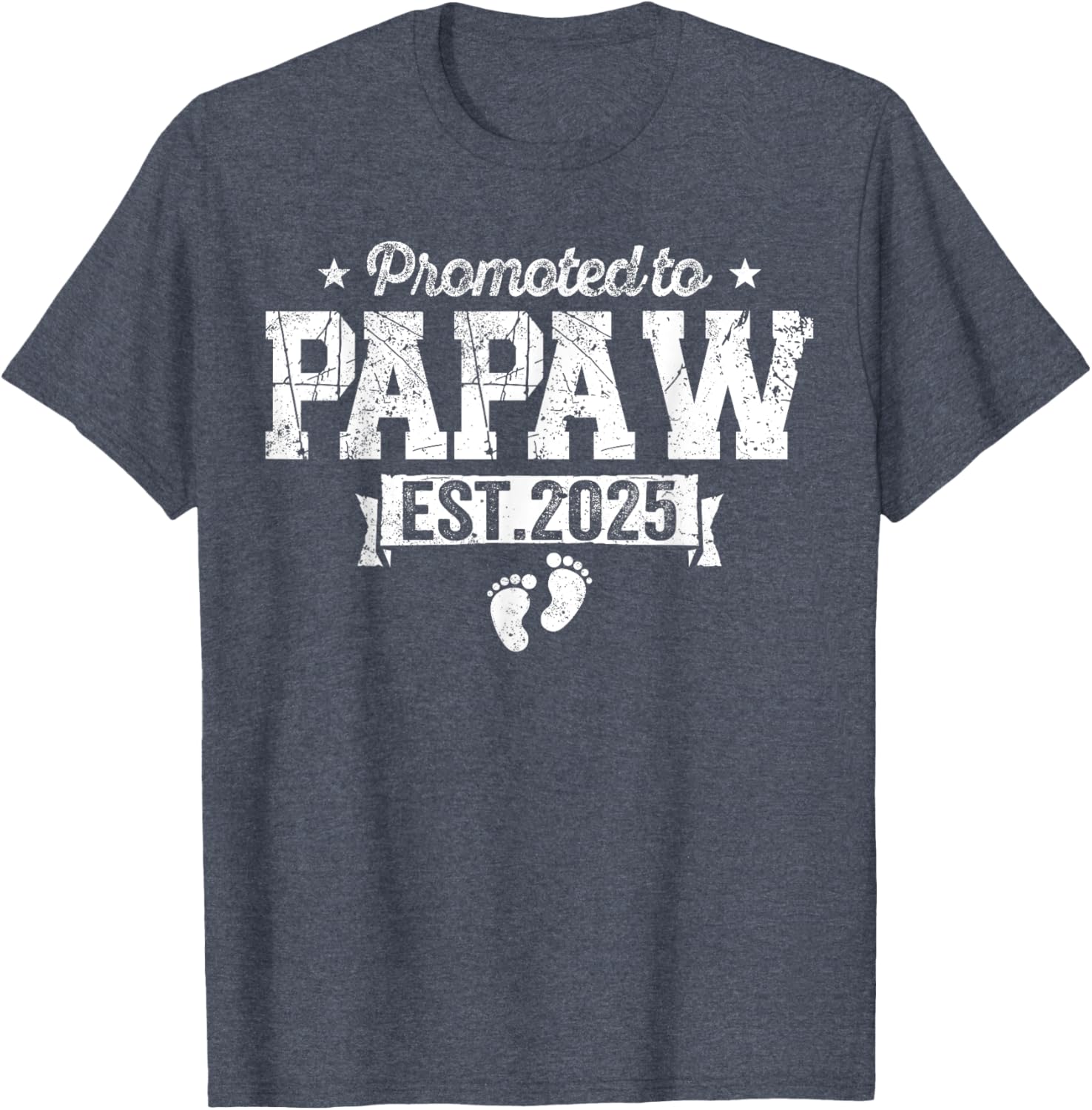 Retro Promoted To Papaw 2025 New Papaw First Father's Day T-Shirt, Small, Black