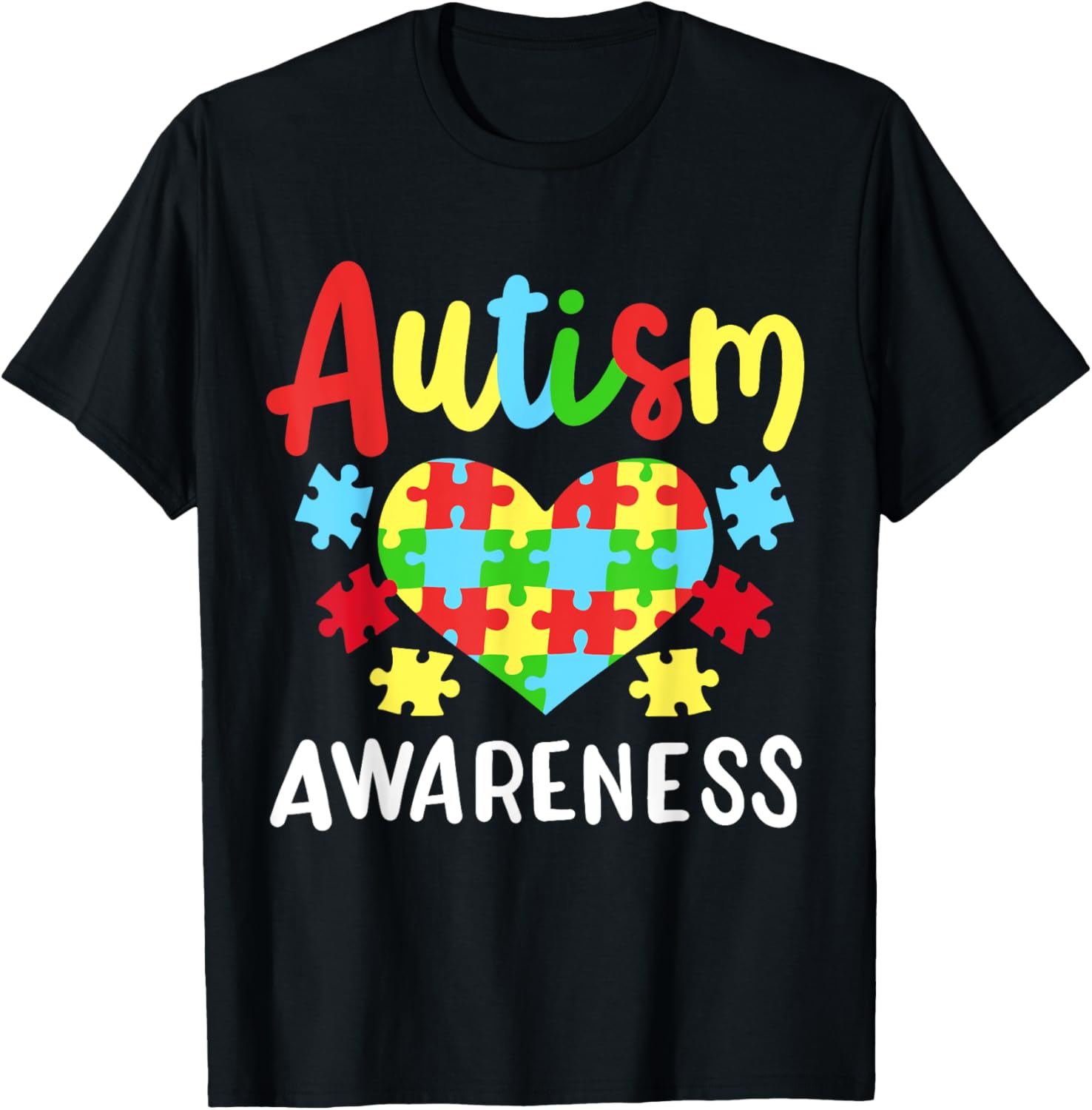 Autism Awareness T-Shirt, Small, Black