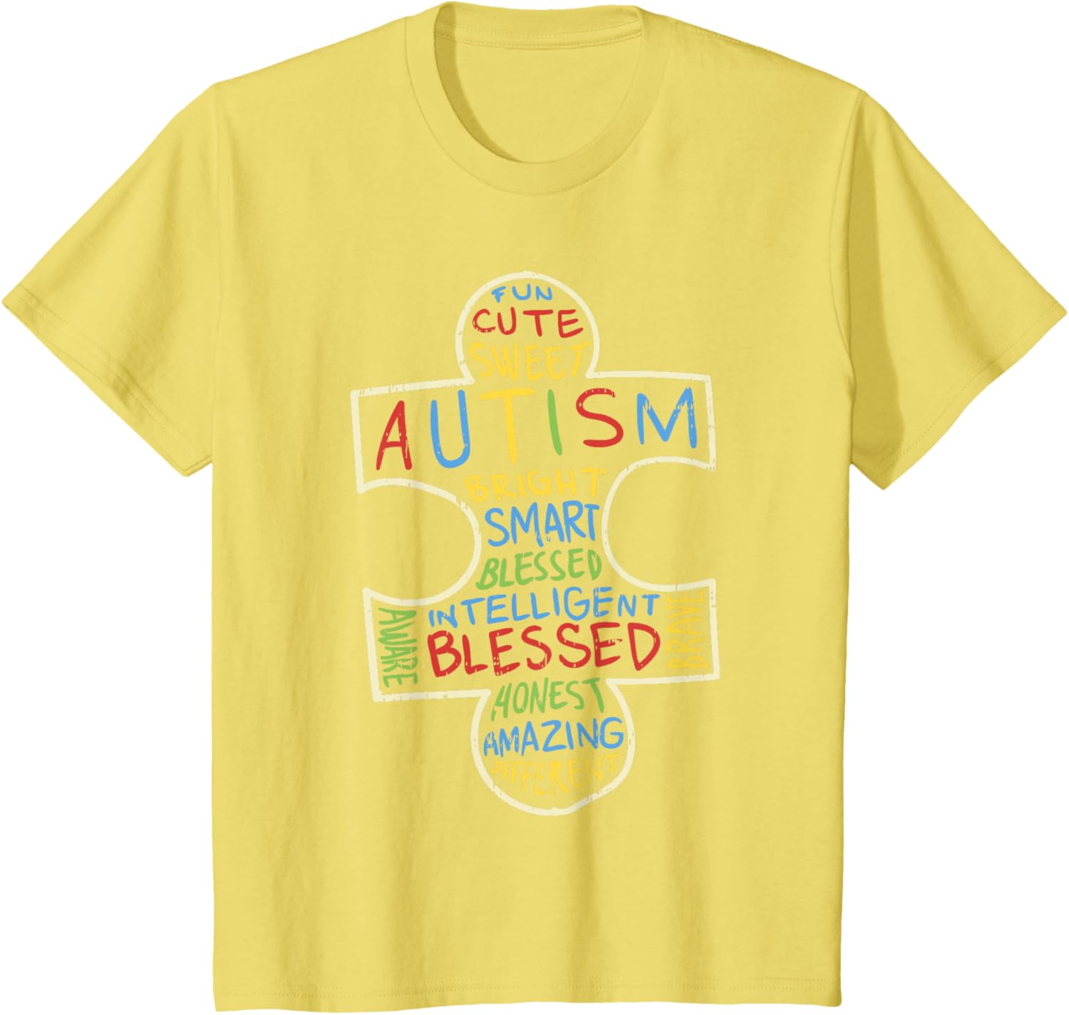 Autism Awareness Shirt Puzzle Piece Words Autistic Gift