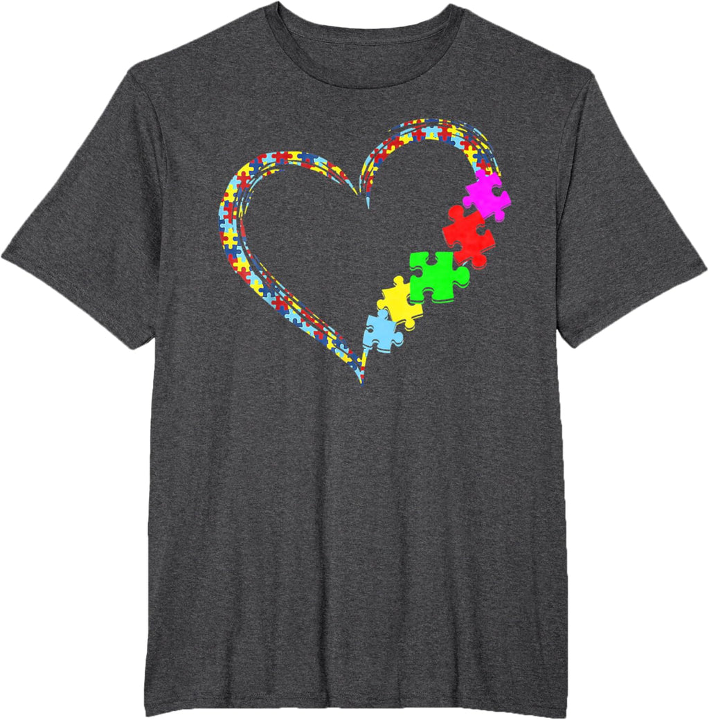 Autism Awareness Love Heart Puzzle Piece Gift Men Women