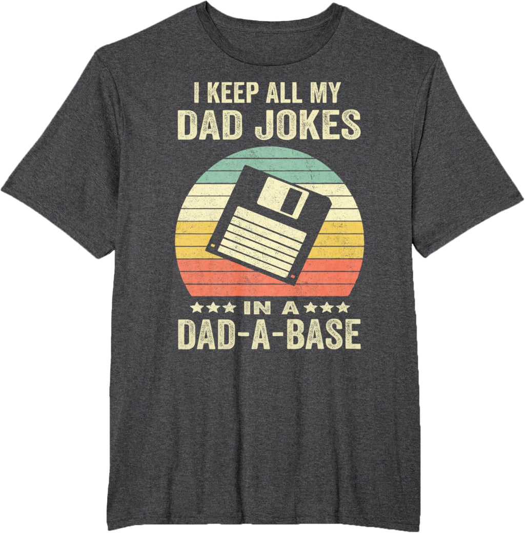 Mens Funny dad jokes in dad-a-base vintage for father's day