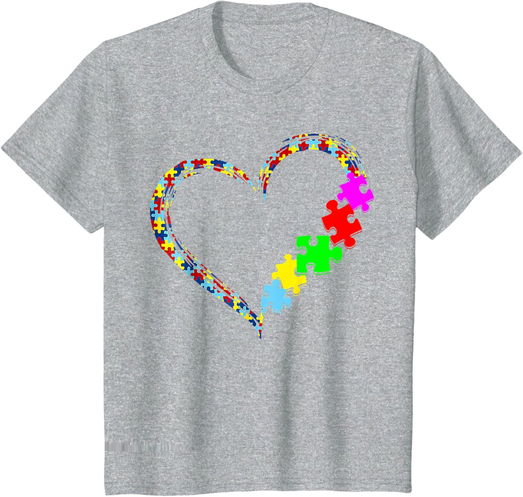Autism Awareness Love Heart Puzzle Piece Gift Men Women